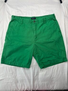 36W Nautica Men’s Bright Green Flat Front Chino Shorts